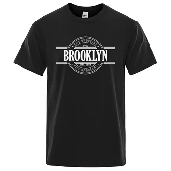 City Of Dreams 1996 Brooklyn Girls Club Мужская футболка Модная Свободная Футболка из 100% хлопка в стиле Хип-Хоп, Уличная Одежда, Дышащая Спортивная Футболка