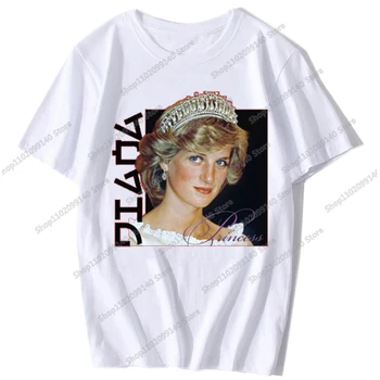 Винтажная футболка унисекс принцессы Дианы, футболка с принтом Diana Spencer, классическая футболка, женские футболки с графическим рисунком, эстетичная одежда