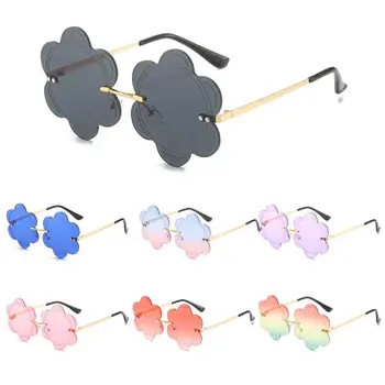 Солнцезащитные очки с цветочными линзами, фото Очки, Модные солнцезащитные очки, оттенки снежинок, Форма цветка, Забавные очки без оправы для вечеринок