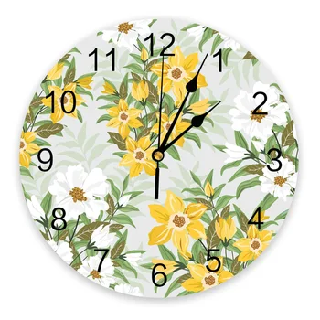 Настенные часы из ПВХ с листьями тропических растений, современный дизайн, украшение гостиной, Настенные часы, домашний декор, настенные цифровые часы