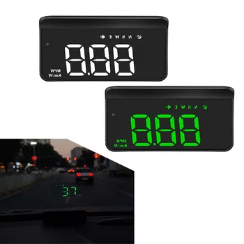 Автомобильный Цифровой GPS-спидометр M1, головной дисплей, миль / ч / км, Предупреждение о превышении скорости, белый / зеленый ЖК-дисплей
