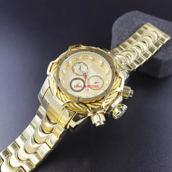 2022 Непобедимые Мужские Часы 52 мм Золотого Цвета С Большим Циферблатом Непобедимые Роскошные Часы Invicto Masculino для Дропшиппинга