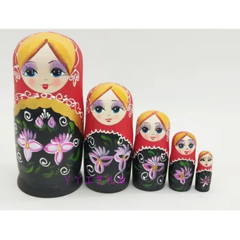 Русские куклы Милая деревянная матрешка Bauhinia ручной работы для подарков ребенку на День рождения