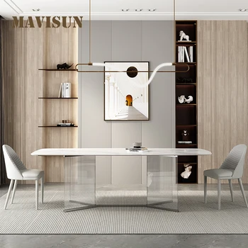 Современная минималистичная небольшая квартира, дом в скандинавском стиле, ресторанный стол и стул, обеденный стол из акрилового сланца, сочетание стилей