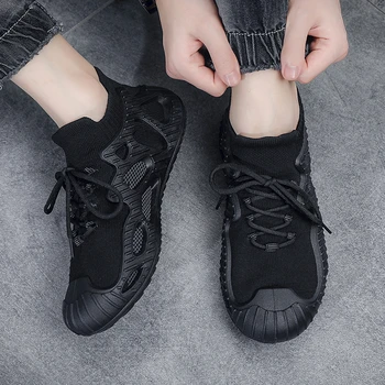 Обувь для женщин 2023 г. Женская вулканизированная обувь из высококачественной эластичной ткани, Летняя обувь для прогулок на открытом воздухе, Женские кроссовки на шнуровке