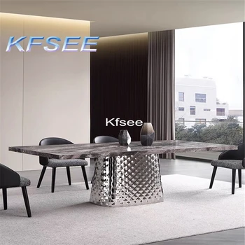 Обеденный стол Kfsee 1 шт. в комплекте Mine Super Marble 140*80 см