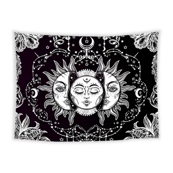 Гобелен с изображением Солнца и Луны 73x95 см в виде мандалы с фоном в богемном стиле для домашнего декора Аксессуары для украшения комнаты, подвешенные на стену