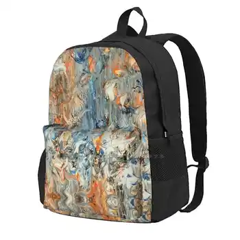 Аннотация В синем и оранжевом цветах, модные сумки для рюкзаков, синие и оранжевые, Абстрактные, Оранжевые, Синие, цветочные, Абстрактные.
