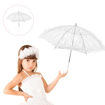 Белый кружевной зонтик Реквизит для свадебной фотосессии Декоративный спектакль для сцены Детские зонтики