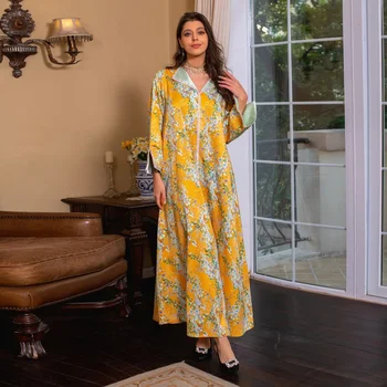 Абая Для женщин Мода Турция Дубай 2023 Новый женский халат свободного покроя Мусульманский Новый большой халат цвета бриллиантов Платье для глажки одежды