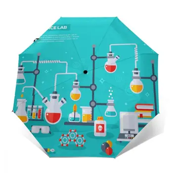 Автоматический зонт Химик Лабораторное рабочее место для исследования химических реакций трехстворчатый зонт женский мужской зонт от дождя