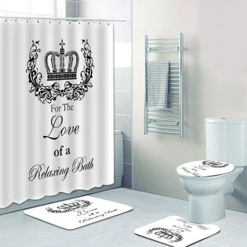 Комплект штор для душа Elegant Crown, Роскошная Расслабляющая занавеска для ванной комнаты, аксессуары для ванной, коврик для ванной, Красивый подарок для домашнего декора