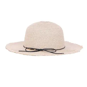 Женская соломенная шляпа с гибкими полями, летняя пляжная кепка с широкими полями для защиты от солнца
