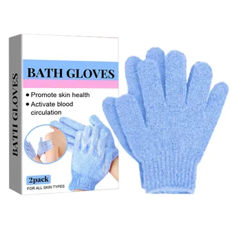 Отшелушивающие банные перчатки Мягкие нейлоновые рукавицы для душа с пятью пальцами Средства для мытья тела