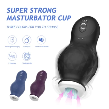 Мастурбатор для мужчин, автоматическая сосательная мужская машина, Оральный Вагинальный вибратор для пениса, секс-игрушка для мужчин, чашка для мастурбации, машина для минета