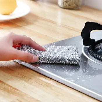 Губка для мытья кухни из 3 шт./компл. Щетка для мытья посуды из стальной проволоки, чистящие прокладки