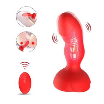Анальный вибратор 10 частотный Вибрирующий Фаллоимитатор Беспроводная Секс-игрушка для взрослых с дистанционным управлением для массажа простаты, Мужские Вибраторы для анальной пробки