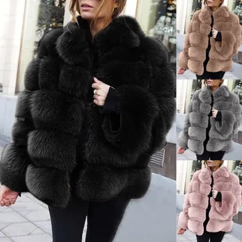 2022 новый стиль, пальто из искусственного меха, куртка из 100% искусственного меха, женская зимняя теплая кожаная шуба из лисьего меха, высококачественный меховой жилет, Плюс Размер 4XL