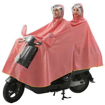 Дождевик электромобиль с защитой от дождя с двойными полями, утолщенное пончо от сильного дождя, съемная маска для езды на мотоцикле, дождевик
