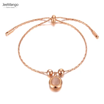 JeeMango новый дизайн, модные браслеты с опалом из нержавеющей стали для женщин, богемный регулируемый браслет, ювелирные изделия Браслет JB21029