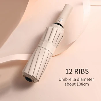 Большой зонт с 12 ребрами прочности, увеличивающий диаметр 108 см, автоматический зонт от ультрафиолета, защищающий от ветра и дождя, зонты Портативные складные