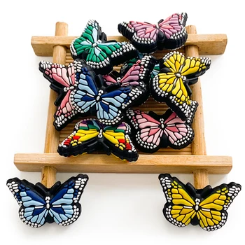 50шт Новые выпускные колпачки с бабочками, мини-силиконовые бусины для изготовления ювелирных изделий, ожерелье 