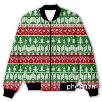 phechion, Новая мода для мужчин/женщин, Рождественский узор, повседневная куртка с 3D-принтом, Уличная одежда, мужская Свободная спортивная куртка и пальто M139