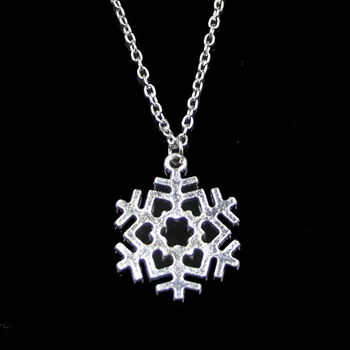 Модное ожерелье с подвеской в виде снежинки 29 *23 мм, звено цепи для женского колье, креативный ювелирный подарок для вечеринки