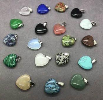 Камень в форме сердца, Ошейник, Цвет, Случайная доставка, 5 шт. Подвески в виде сердца без цепочки, Модный классический кулон из натурального камня