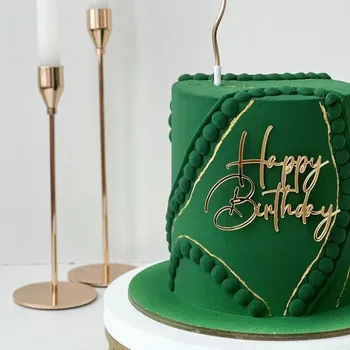 INS Новый Топпер для торта с Днем Рождения Акриловый Золотой Топпер для кексов Birthday Oh Baby для детского душа, украшения торта для вечеринки по случаю Дня рождения
