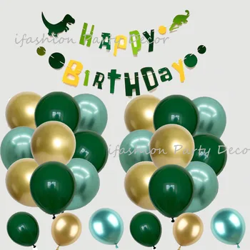 Воздушные шары для украшения вечеринки в честь Дня рождения динозавра, Баннер с Днем рождения, товары для детских вечеринок в стиле динозавров