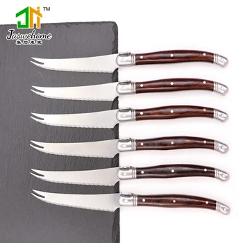 Jaswehome 6шт набор ножей для стейка laguiole, столовый нож с зазубренным лезвием, ножи для стейка laguiole, аксессуары для кухонных ножей