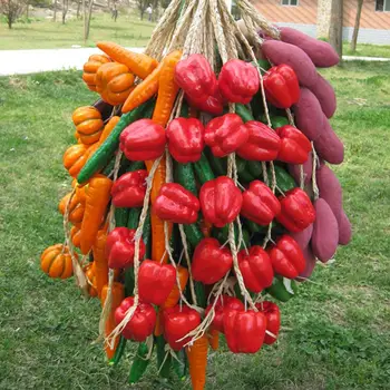 Искусственный фруктовый пенопласт Подвесной реквизит для фотосъемки Домашний декор Овощи Кукуруза Перец Чеснок