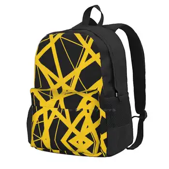 Evh: аутентичный дизайн в черно-желтую полоску () Школьные сумки, рюкзак для ноутбука, дизайн в полоску, вдохновленный Эдди