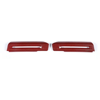 Наклейки для отделки внутренней дверной ручки, аксессуары для украшения Ford Mustang 2015-2021, АБС-карбоновое волокно красного цвета