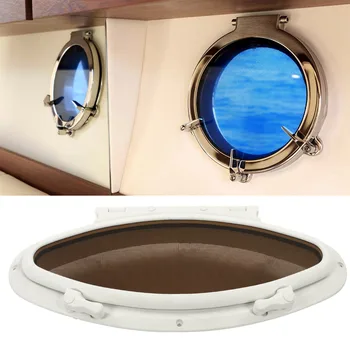 Морское иллюминаторное окно С внутренним отверстием, устойчивое к ультрафиолетовому излучению Водонепроницаемое иллюминаторное окно для лодки овальной формы для аксессуаров для яхт