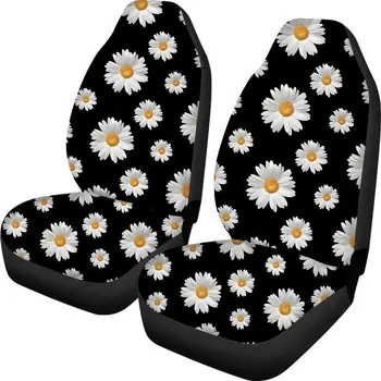 Чехлы для автокресел Daisy Полный комплект из 2 автомобильных чехлов для сидений, Ковшеобразный чехол для сидений для женщин, универсальные аксессуары для интерьера автомобиля