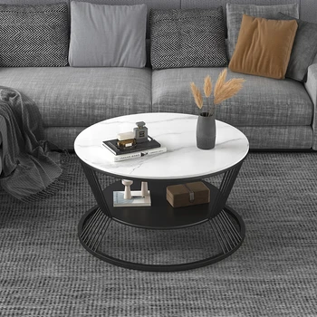 Круглый журнальный столик для небольшой квартиры в общежитии, современный простой столик в вестибюле отеля, мебель для дома в скандинавском стиле для гостиной, чайные столики