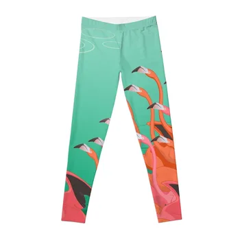 Леггинсы Fresco of the flamingoes для фитнеса, женская спортивная одежда, леггинсы для спортзала, женская спортивная одежда