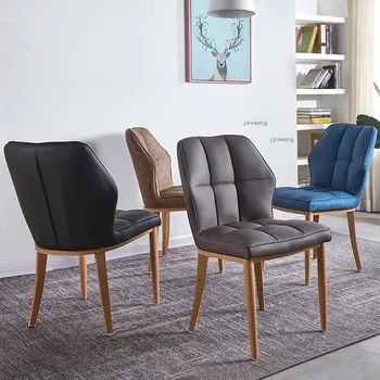 Современные стулья для отдыха со спинкой в столовой, обеденные стулья для ресторана Nordic, Кухонная мебель, Роскошное кожаное кресло для переговоров