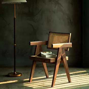 Ванная комната Патио Рыболовный стул Игра Винтажная деревянная терраса из ротанга и садовые стулья для отдыха Уличная мебель Cadeira