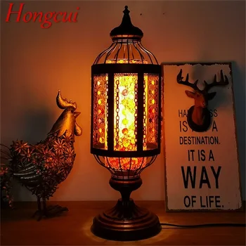 Настольная лампа Hongcui в стиле ретро с калейдоскопом, романтическая креативная светодиодная настольная лампа для дома, гостиной, прикроватной тумбочки