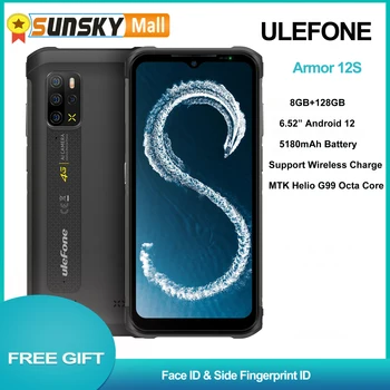Ulefone Armor 12S Прочный Helio G99 4G Мобильные Телефоны Android 12 50MP 5180mAh 8GB128GB Беспроводная Зарядка Телефона