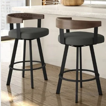 Современные деревянные металлические барные стулья для кухонной мебели, барные стулья Nordic Hotel, Высокий барный стул для переговоров, барный стул для отдыха.