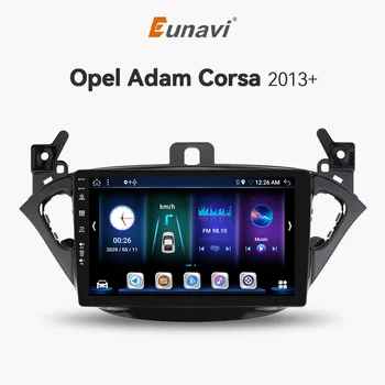 Eunavi 2 Din Автомагнитола Android 10 Для Opel Corsa E 2014 2015 2016 Мультимедийный плеер GPS Авторадио WIFI 4G Carplay 2din QLED