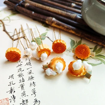 винтажный Древний китайский wuxia hanfu rabbit Moon cake заколка для волос повязка на голову ленты для волос для девочек аксессуары головные уборы