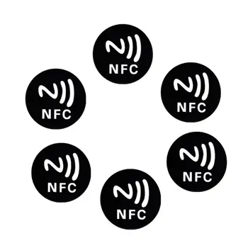 6ШТ Черная Универсальная Антиметаллическая Наклейка NFC Ntag213 Бирки NTAG 213 Металлические Этикетки Значки Жетоны длясмартмобильных телефонов Dropship