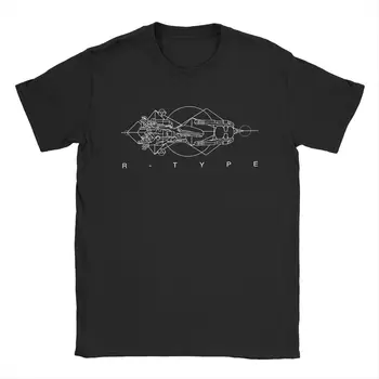 Мужская футболка R-Type Geometric Ghost In The Shell, Крутая Хлопковая футболка С коротким рукавом, Аниме-футболки, Одежда с круглым вырезом и принтом
