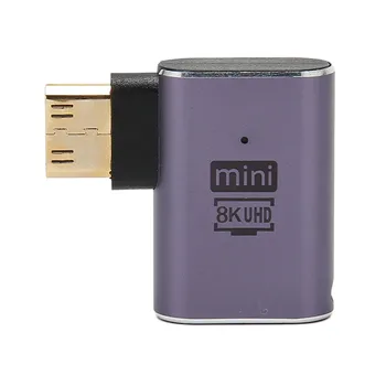 Женский адаптер Mini HD-HD 8K 60Hz из алюминиевого сплава для мужчин и женщин, мини-адаптер HD-HD с прямым светодиодным индикатором для семьи