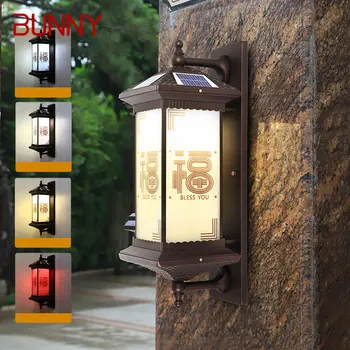 Уличный солнечный настенный светильник BUNNY, Креативный Китайский светильник-бра, водонепроницаемый IP65 для дома, виллы, балкона, двора